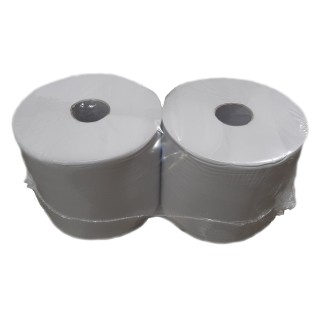 Pack 2 bobines d'essuie-mains professionnelles blanc alimentaire 2 x 1000 feuilles - EcoLabel