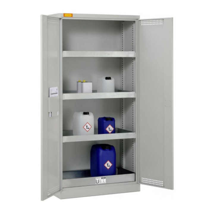Armoire de sûreté produits chimiques et toxiques, portes battantes Cemo