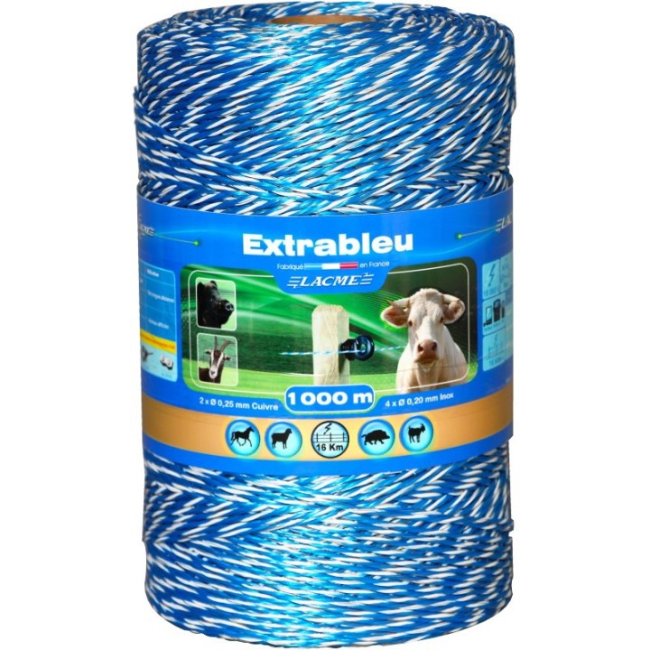 Fil pour clôtures électriques EXTRABLEU 6 Bobine Lacmé
