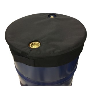 Couvercle isolant noir Kuhlmann, avec trous, pour fût 200L - Ø 600 mm - H100 mm