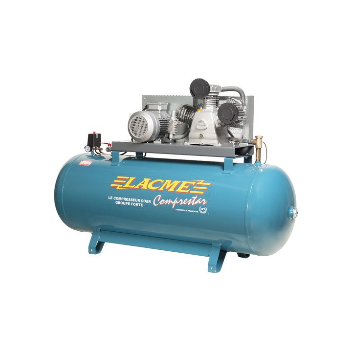 Compresseur d'air biétagé à courroies fixes Comprestar 5042BHP Tri Lacmé