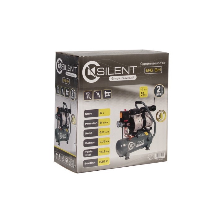 Compresseur d'air monoblocs Silent 6/6SH Mono Lacmé