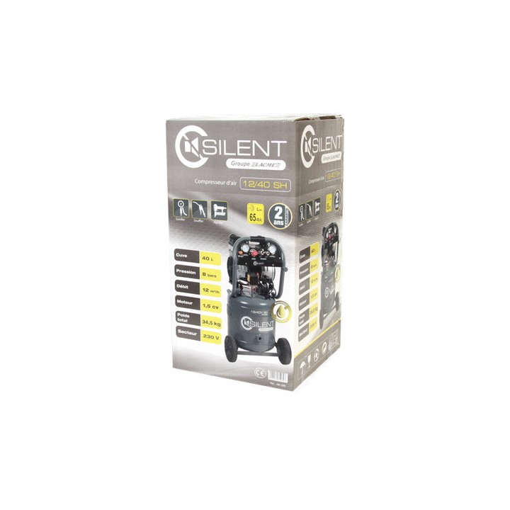 Compresseur d'air monoblocs Silent 12/40VSH Mono Lacmé