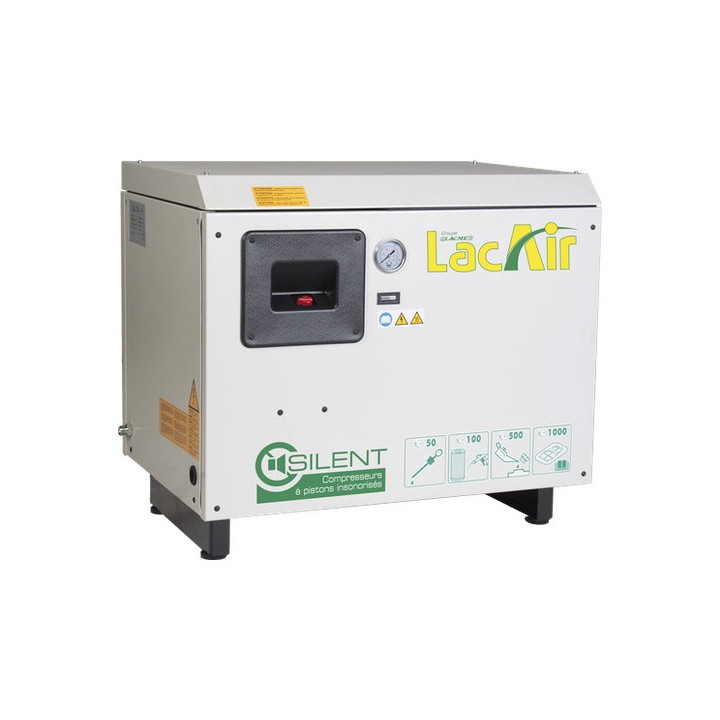 Compresseur d'air biétagé à courroies fixes Silent C33D13bars Tri Lacmé