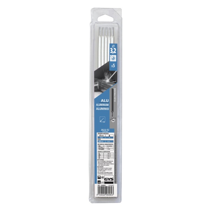5 électrodes Alu GYS - Ø 3,2 mm - Longueur 350 mm