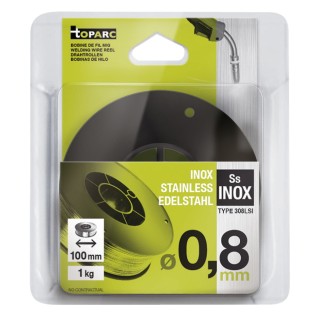 Fil Mig Inox Ø 0,8 mm GYS - Bobine plastique S100 - 1 kg - ER308LSi / G19 9LSi