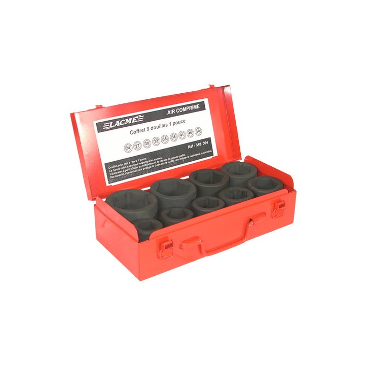 Coffret pro/industrie 9 douilles 1 pouce Lacmé