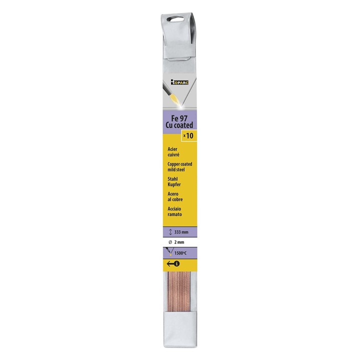 10 baguettes acier cuivre GYS - Ø 2 mm - Long. 333 mm