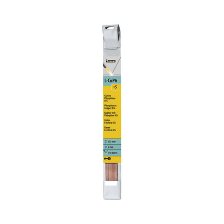 5 baguettes cuivre phosphore 6 % GYS - Ø 2 mm - Long. 333 mm