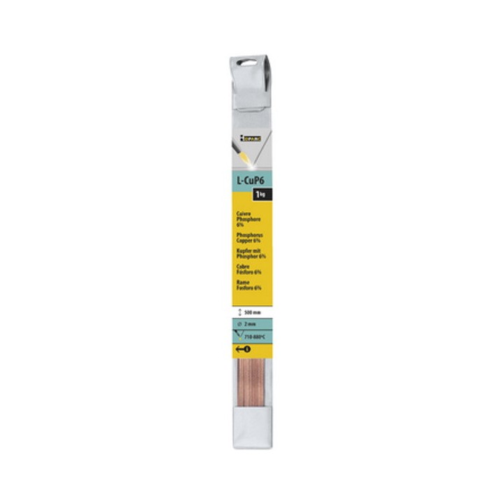 Baguettes cuivre phosphore 6 %  GYS - Ø 2 mm - Long. 500 mm - 1 kg