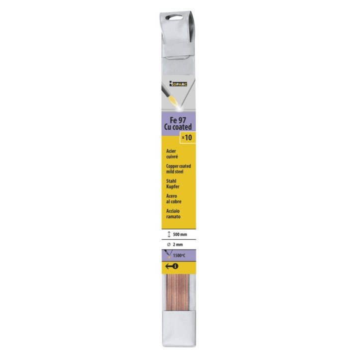 10 baguettes acier cuivre GYS - Ø 2 mm - Long. 500 mm