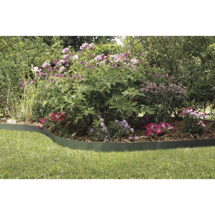 Bordure acier galvanisée STEELY hauteur 14cm long. 6m, Nortene Jardin