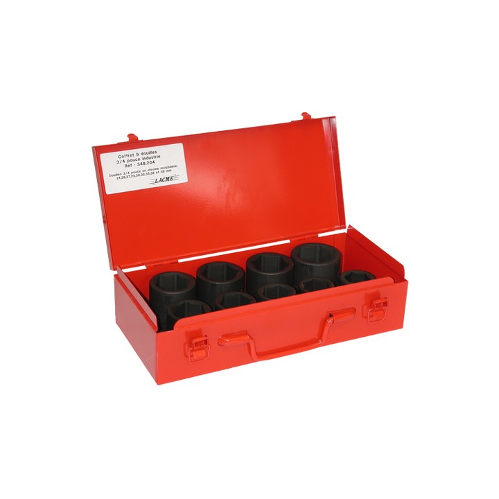 Coffret pro/industrie 9 douilles 3/4 pouce Lacmé