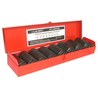 Coffret pro/industrie 8 douilles longues 3/4 Pouce Lacmé