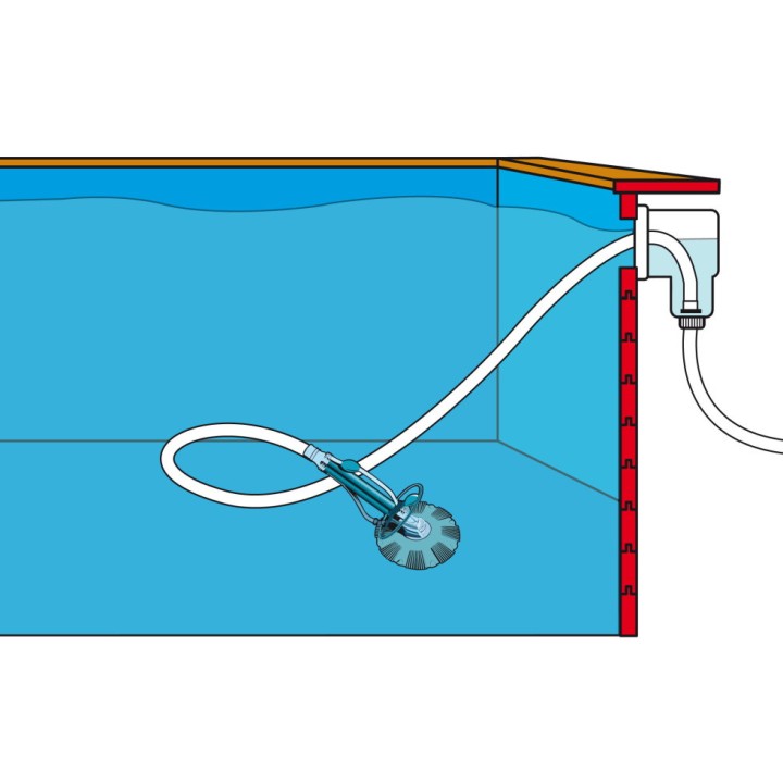 Aspirateur Pool Cleaner auto Ubbink - Skimmer avec tuyau 10 m et régulateur de pression