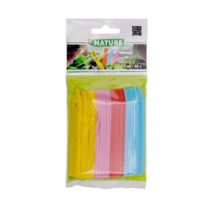 Etiquettes à piquer (bleu, jaune ,rose, rouge) - H10 cm - lot de 40