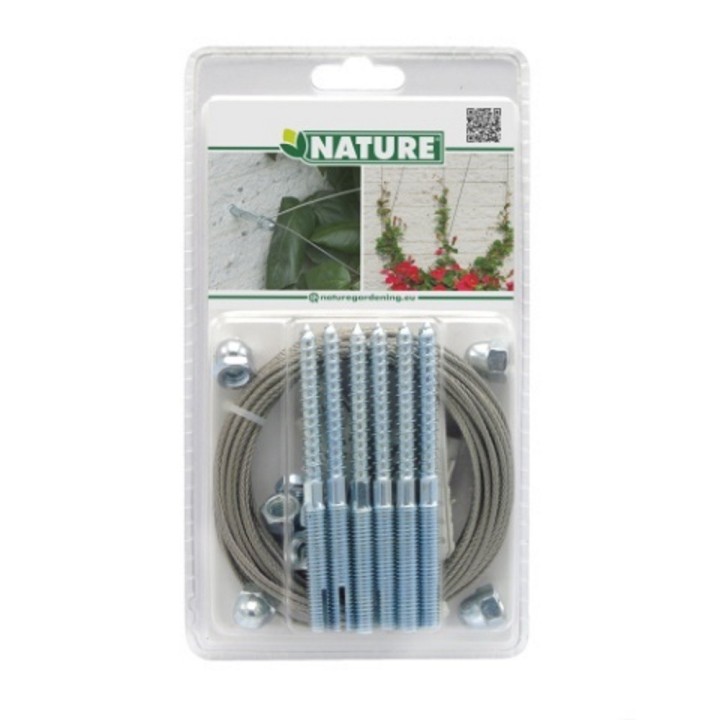 Kit de palissage, cable pour treillis - set de fixation (6 x boulon/cheville)