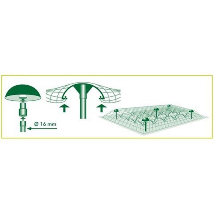 Demi sphère plastifiée vert pour filet et voile plastifié vert - lot de 5