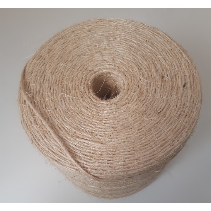 Ficelle Naturelle SISAL Blanc Type 220 (170m/kg) Bio Non-Traitée Bobine de 10Kg env.