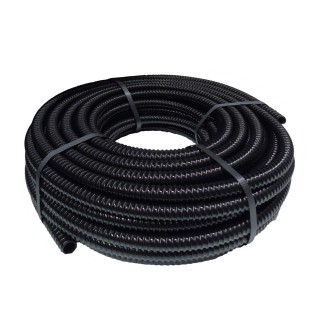 Tuyau cannelé renforcé, noir - Ø40 mm (1½") x 30 m