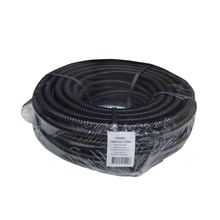 Tuyau cannelé renforcé, noir - Ø40 mm (1½") x 30 m