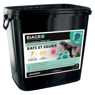 Raticide Professionnel BIAGRO Pâte forte infestation, seau de 5 kg