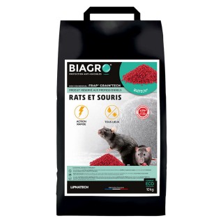 Raticide Professionnel BIAGRO Céréales BléTECH tous lieux, seau 10 kg