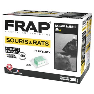 Raticide FRAP, Blocs Souris et Rats, tous lieux, boite 300 g