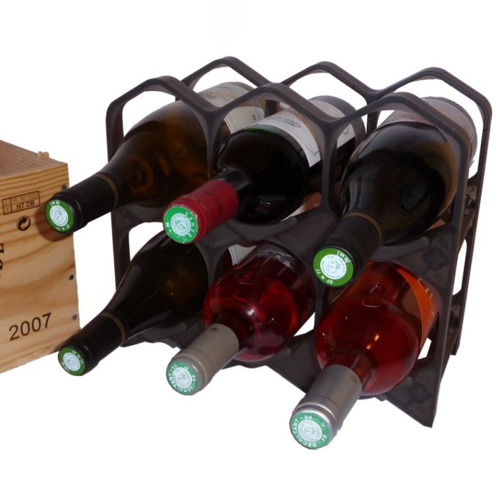 Casiers à bouteilles couleur Noir Lumineux, Design et empilables pour cave à vin