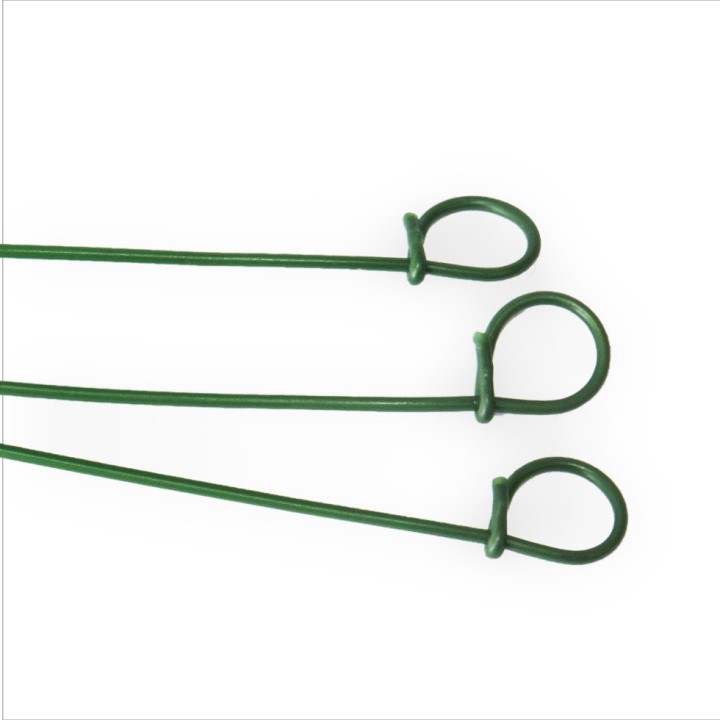 Liens Acier 2 boucles Plastifiés Verts