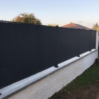 Brise Vue Gris Anthracite 230 gr/m² LONODIS PRO PREMIUM, Anti-UV - Rouleau 25 m