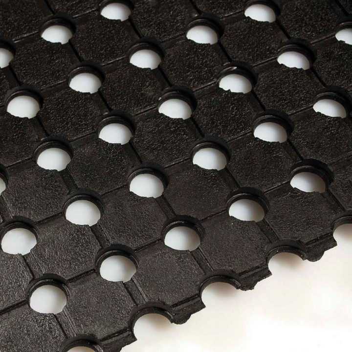 Caillebotis en caoutchouc noir MR12 pour bétaillères, rouleau 1,83 x 10 m ép. 10 mm