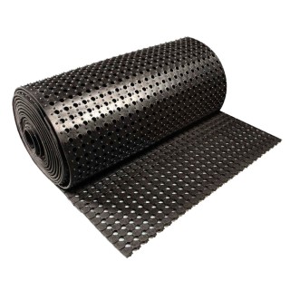 Caillebotis en caoutchouc noir MR12 pour bétaillères, rouleau 1,83 x 10 m ép. 10 mm