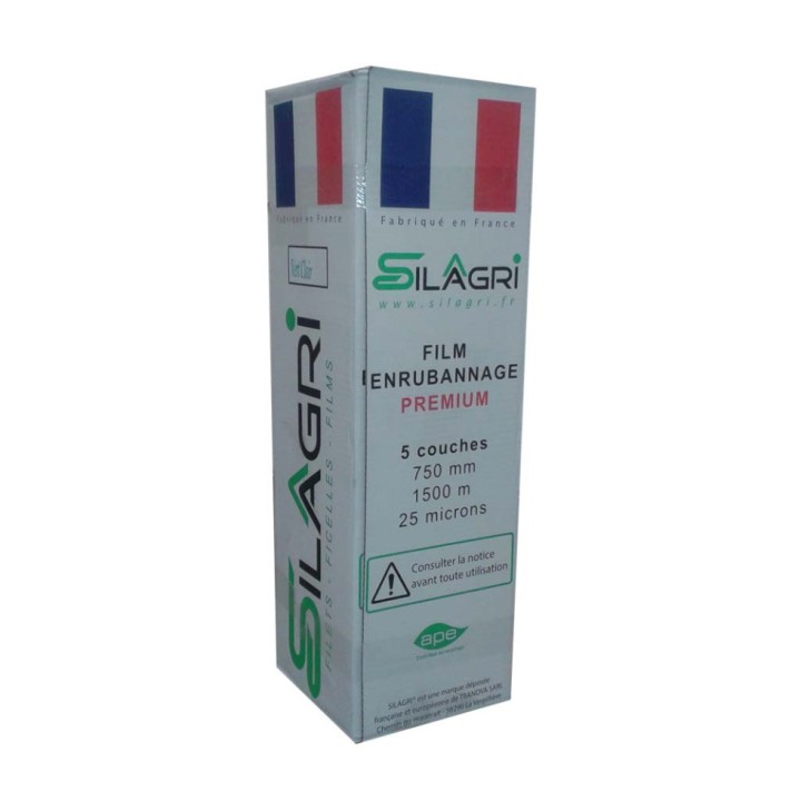Film Enrubannage SILAGRI 5 couches PREMIUM largeur 750mm Couleur Vert Clair