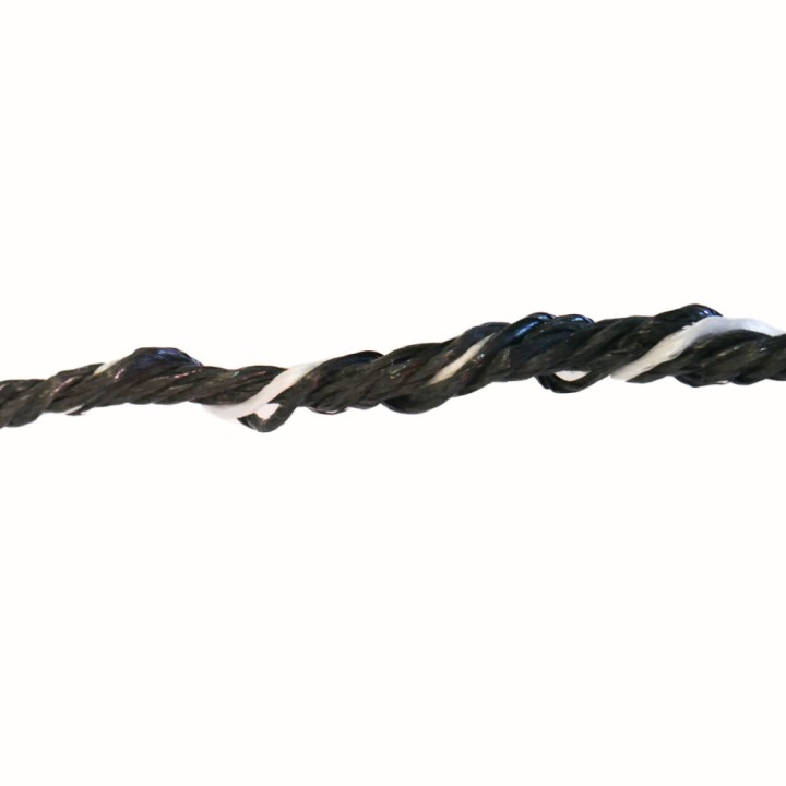 Corde PP 10 brins, toron de scierie noir / blanc multi-usage