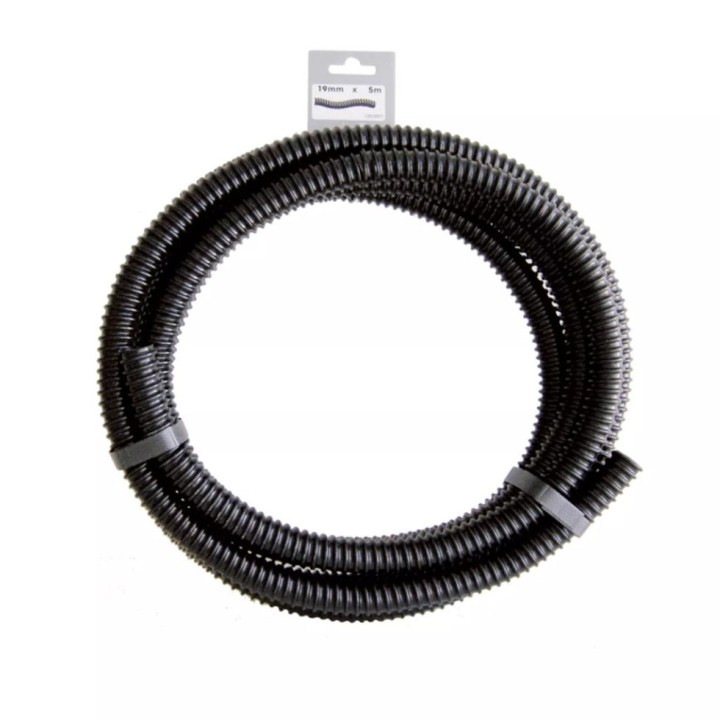 Tuyau de raccord Ubbink cannelé renforcé prédécoupé roulé, noir - Ø19 mm (¾") x 5 m