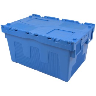 Bac de distribution 54L avec couvercle intégré - Bleu 60x40x31,5cm - Palette de 80 unités