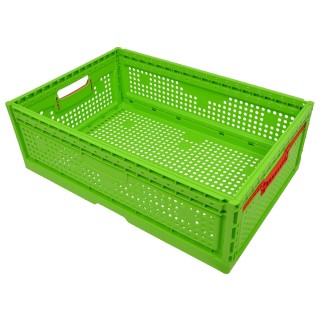 Bac pliable 39L fond et parois ajourés, spéciale salade - vert et rouge 60x40x20cm