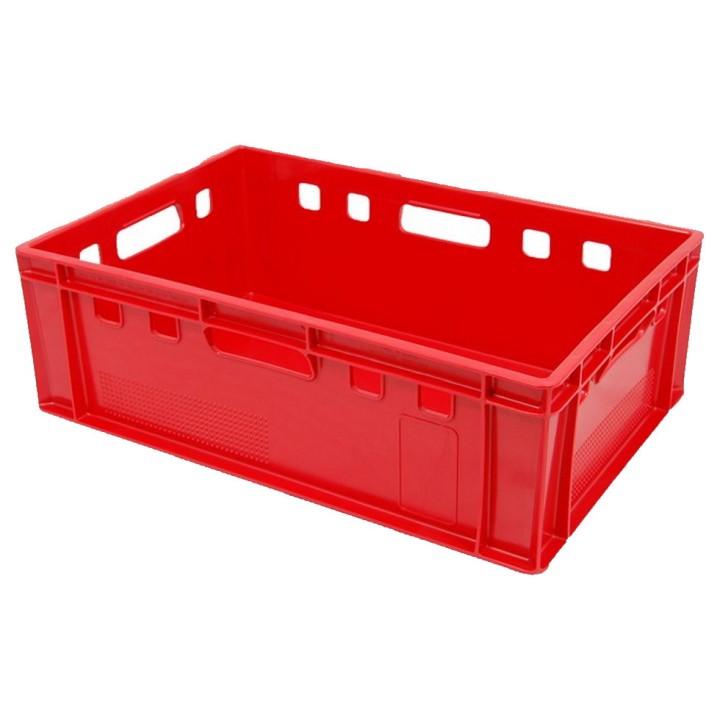 Bac alimentaire E2 - 40L fond et parois pleines - rouge 60x40x20cm