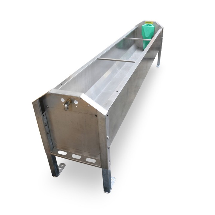 Bac inox grand volume pour sortie de pré-refroidisseur de lait DAIRYNOX 600 La Buvette