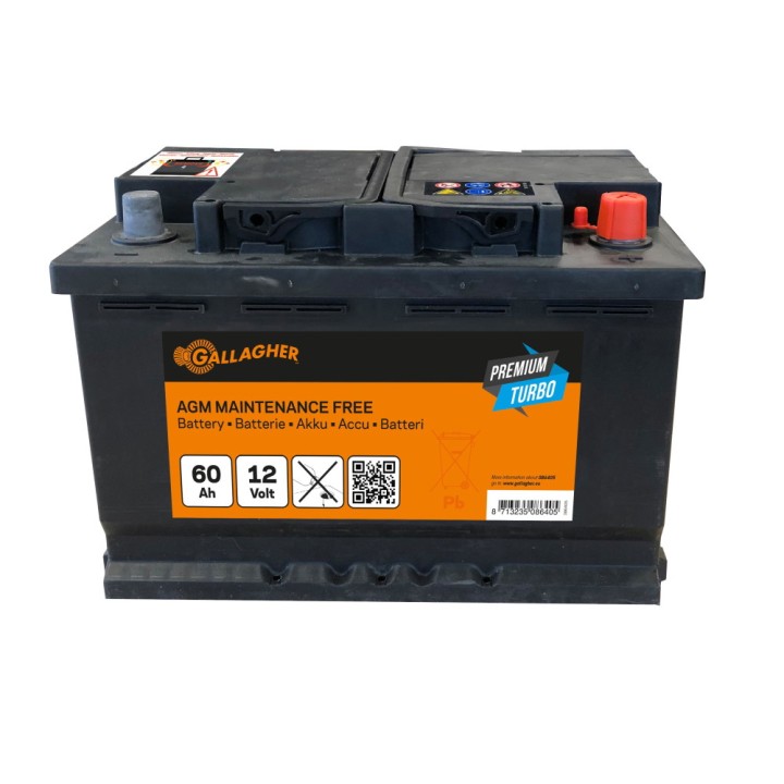 Batterie Premium Turbo AGM 12V/60Ah - 242 x 175 x 190 Gallagher