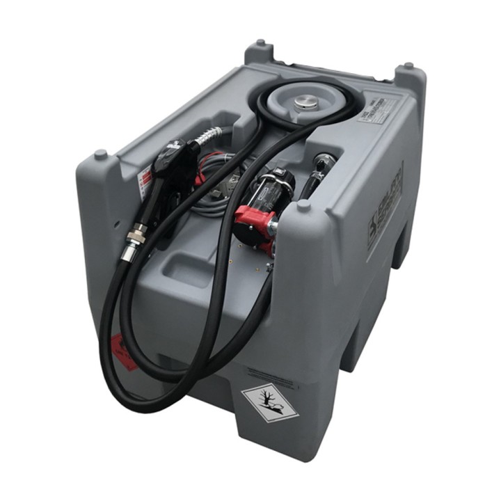 Réservoir CTK 220 L Gasoil, normes ADR - pompe 12V (40 l/min), pistolet automatique avec tuyau 4 m