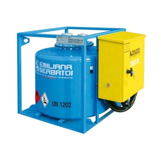Réservoir Traspo 250 L Gasoil, normes ADR - pompe 24V (60 l/min), pistolet automatique avec tuyau 5 m
