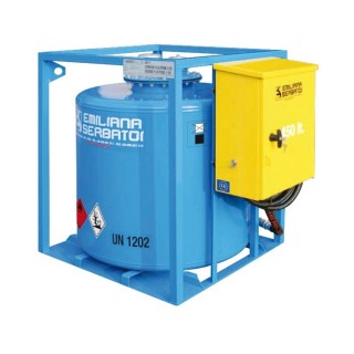 Réservoir Traspo 450 L Gasoil, normes ADR - pompe 24V (60 l/min), pistolet automatique avec tuyau 5 m