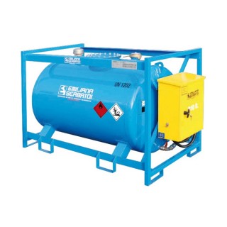 Réservoir Traspo 910 L Gasoil, normes ADR - pompe 230 V (55 l/min), pistolet automatique avec tuyau 5 m