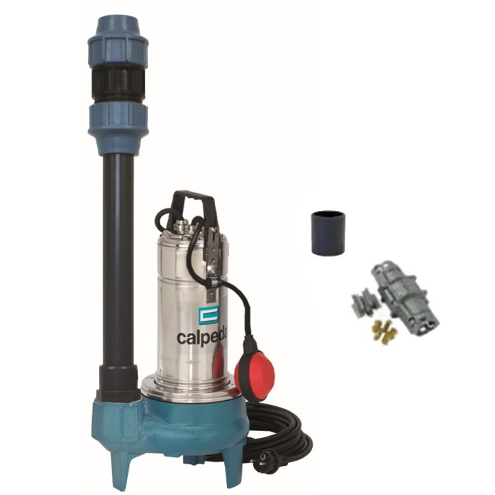 Kit pompe + accessoires KGQSM13SAV-10M Calpeda de dépannage pour eaux chargées