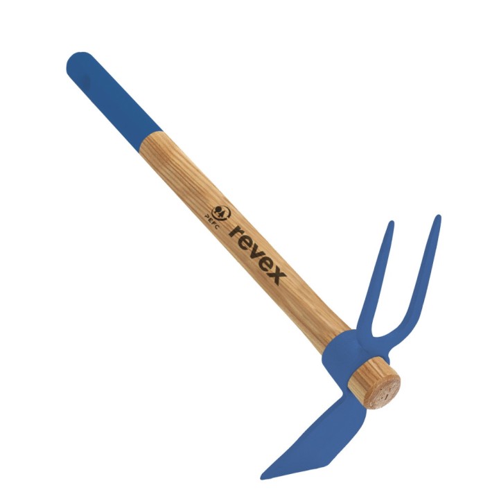 Serfouette forgée panne et fourche avec manche en bois Revex