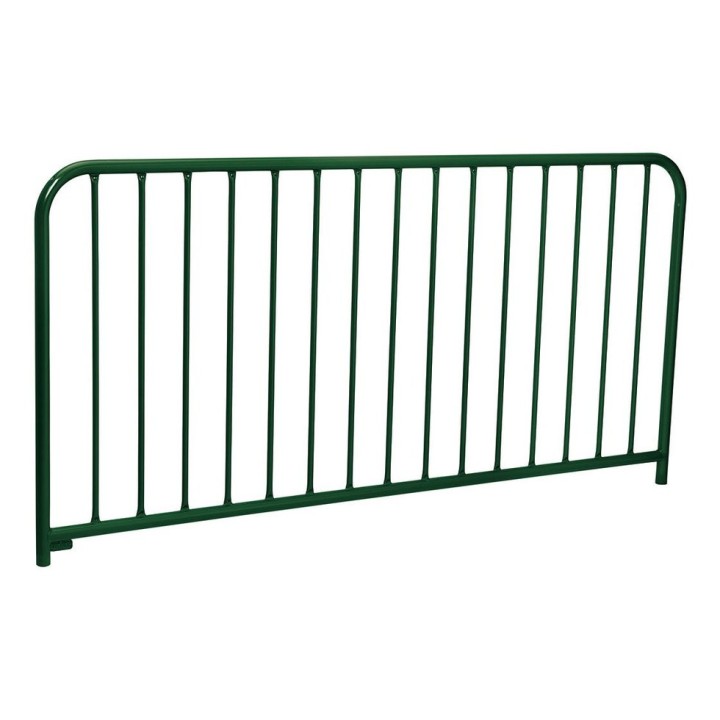 Barrière à barreaux Procity L 2000 x h 1300 mm, tubes acier Ø 35 et 16 mm - Peint/Galva - Scellement direct - Vert mousse