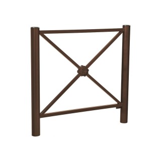 Barrière Province Inox brossé Procity, cadre rosace, L 1072 x 1000 mm - Peint/zinc - Scellement direct - Brun chocolat