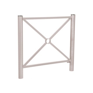 Barrière Province Inox brossé Procity, cadre simple croix, L 1072 x 1000 mm - Peint/zinc - Scellement direct - Gris soie